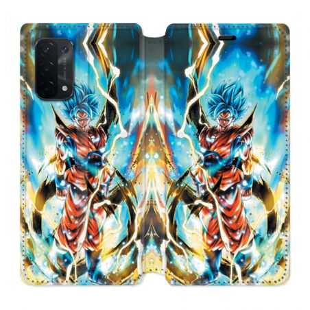 Housse cuir portefeuille Pour Oppo A54 5G / A74 5G Manga Dragon Ball Sangoku Blanc