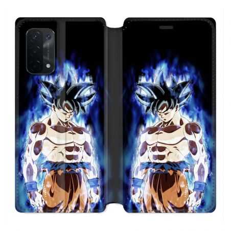 Housse cuir portefeuille Pour Oppo A54 5G / A74 5G Manga Dragon Ball Sangoku Noir