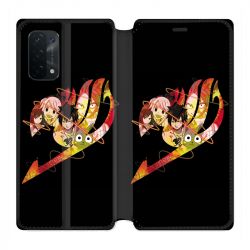 Housse cuir portefeuille Pour Oppo A54 5G / A74 5G Manga Fairy Tail Logo Noir