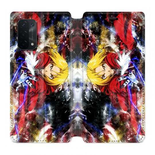 Housse cuir portefeuille Pour Oppo A54 5G / A74 5G Manga Fullmetal Alchemist Color