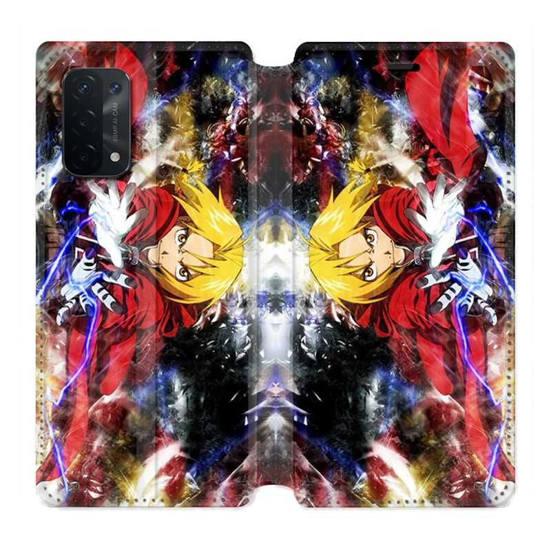Housse cuir portefeuille Pour Oppo A54 5G / A74 5G Manga Fullmetal Alchemist Color