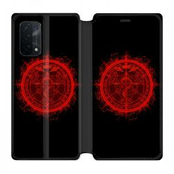 Housse cuir portefeuille Pour Oppo A54 5G / A74 5G Manga Fullmetal Alchemist Logo