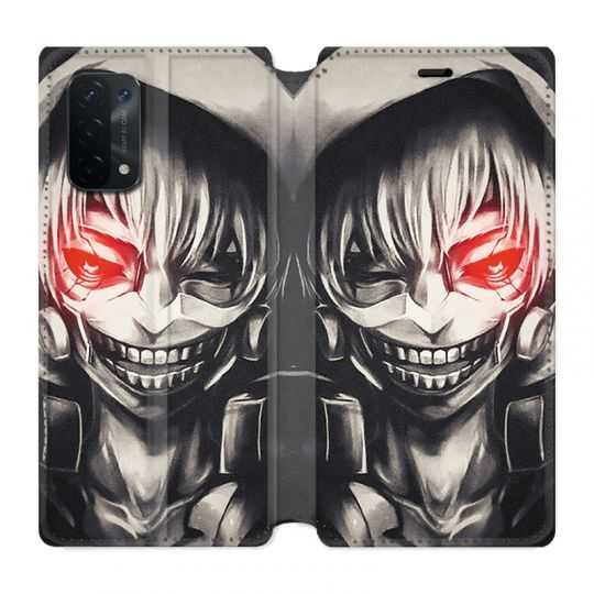 Housse cuir portefeuille Pour Oppo A54 5G / A74 5G Manga Kaneki Noir