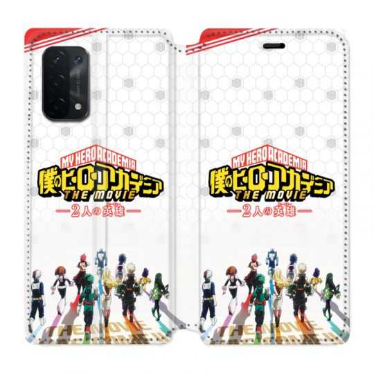 Housse cuir portefeuille Pour Oppo A54 5G / A74 5G Manga My Hero Academia Blanc