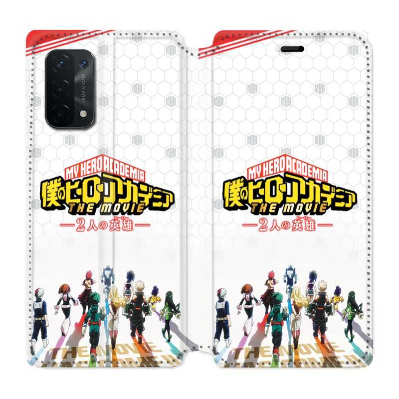 Housse cuir portefeuille Pour Oppo A54 5G / A74 5G Manga My Hero Academia Blanc
