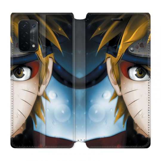 Housse cuir portefeuille Pour Oppo A54 5G / A74 5G Manga Naruto Blanc