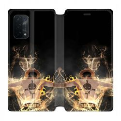 Housse cuir portefeuille Pour Oppo A54 5G / A74 5G Manga One Piece Ace Noir