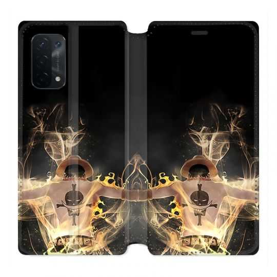 Housse cuir portefeuille Pour Oppo A54 5G / A74 5G Manga One Piece Ace Noir