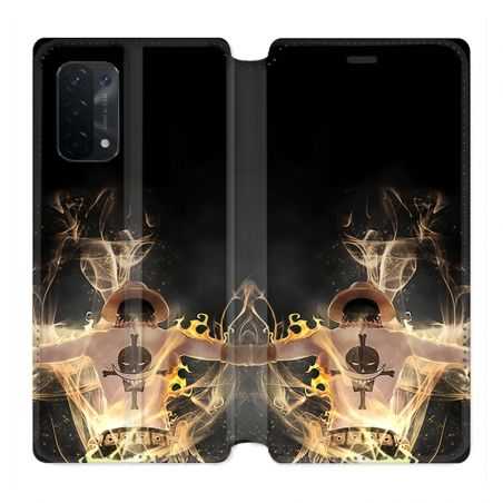 Housse cuir portefeuille Pour Oppo A54 5G / A74 5G Manga One Piece Ace Noir