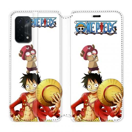 Housse cuir portefeuille Pour Oppo A54 5G / A74 5G Manga One Piece Chopper