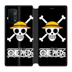 Housse cuir portefeuille Pour Oppo A54 5G / A74 5G Manga One Piece Tete de Mort