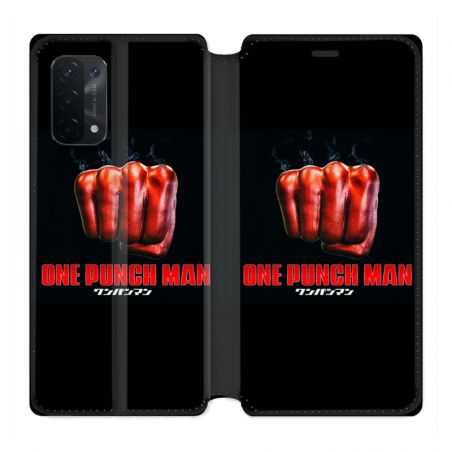 Housse cuir portefeuille Pour Oppo A54 5G / A74 5G Manga One Punch Man Poing