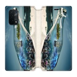 Housse cuir portefeuille Pour Oppo A54 5G / A74 5G Mer Bouteille