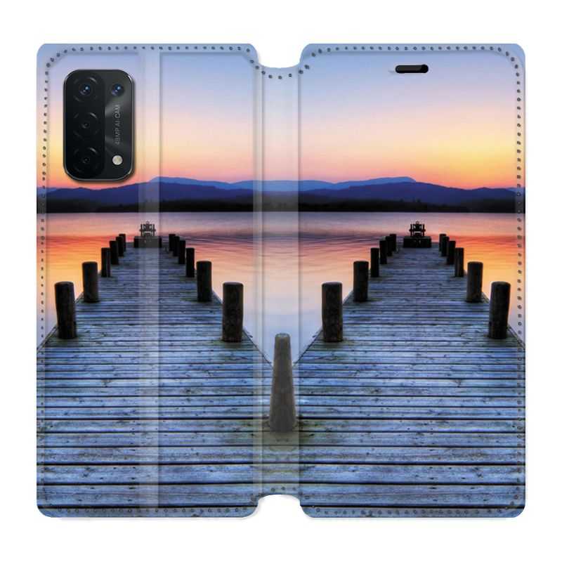 Housse cuir portefeuille Pour Oppo A54 5G / A74 5G Ponton