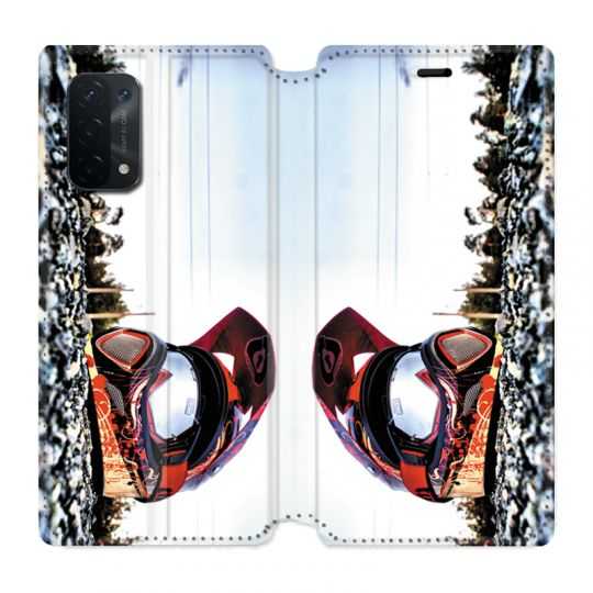 Housse cuir portefeuille Pour Oppo A54 5G / A74 5G Moto Casque Cross