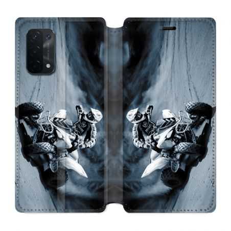 Housse cuir portefeuille Pour Oppo A54 5G / A74 5G Moto Quad