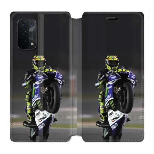 Housse cuir portefeuille Pour Oppo A54 5G / A74 5G Moto Wheeling