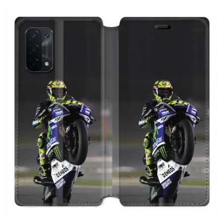 Housse cuir portefeuille Pour Oppo A54 5G / A74 5G Moto Wheeling