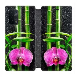Housse cuir portefeuille Pour Oppo A54 5G / A74 5G Orchidee Bambou