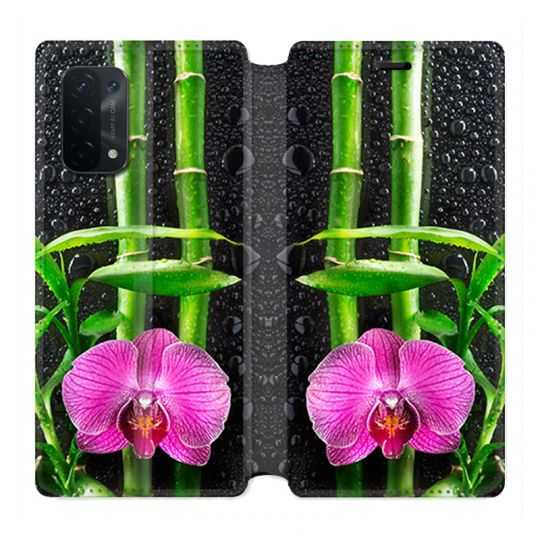 Housse cuir portefeuille Pour Oppo A54 5G / A74 5G Orchidee Bambou