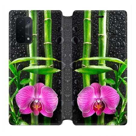 Housse cuir portefeuille Pour Oppo A54 5G / A74 5G Orchidee Bambou