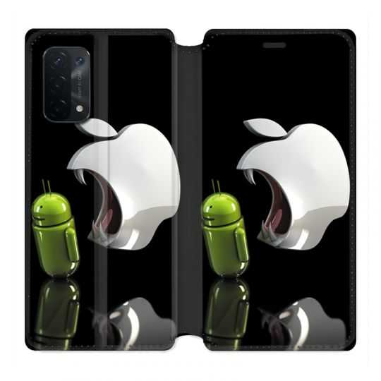 Housse cuir portefeuille Pour Oppo A54 5G / A74 5G Pomme Dent