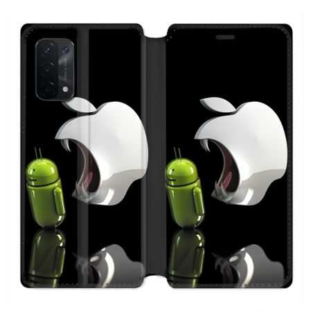 Housse cuir portefeuille Pour Oppo A54 5G / A74 5G Pomme Dent