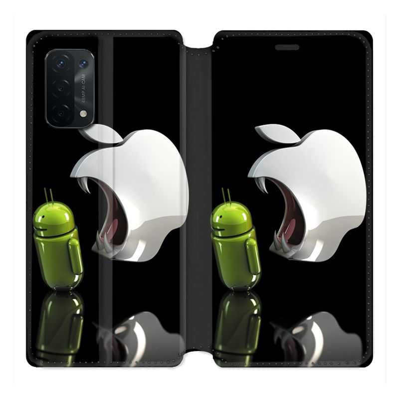 Housse cuir portefeuille Pour Oppo A54 5G / A74 5G Pomme Dent