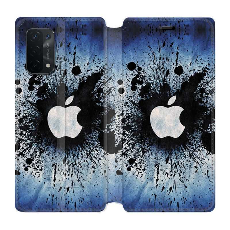 Housse cuir portefeuille Pour Oppo A54 5G / A74 5G Pomme Eclaboussure
