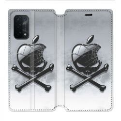 Housse cuir portefeuille Pour Oppo A54 5G / A74 5G Pomme Tete Mort
