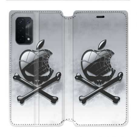 Housse cuir portefeuille Pour Oppo A54 5G / A74 5G Pomme Tete Mort