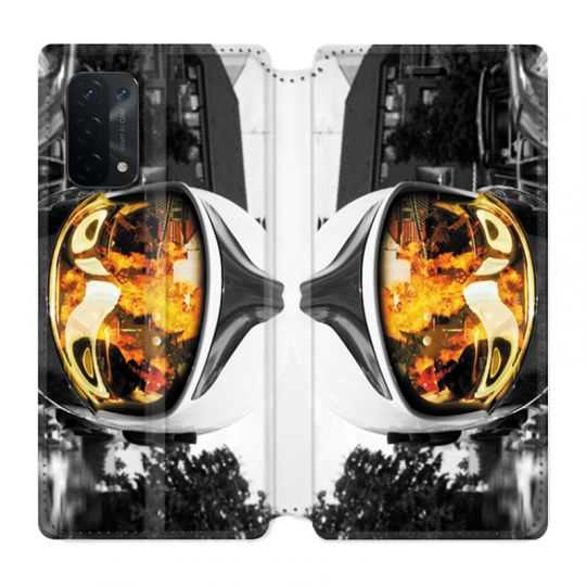 Housse cuir portefeuille Pour Oppo A54 5G / A74 5G Pompier Casque Feu