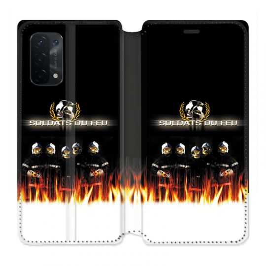 Housse cuir portefeuille Pour Oppo A54 5G / A74 5G Pompier Soldat