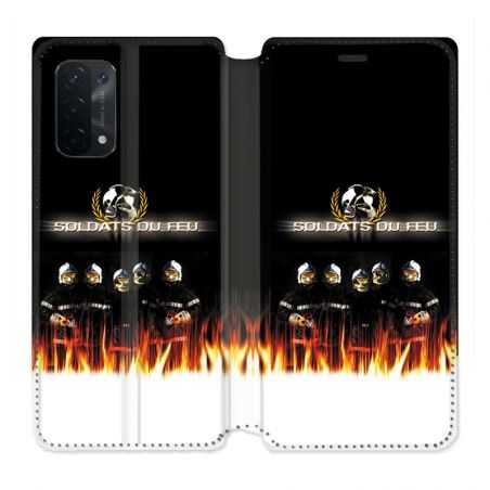Housse cuir portefeuille Pour Oppo A54 5G / A74 5G Pompier Soldat