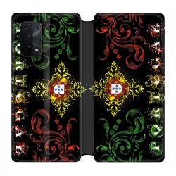 Housse cuir portefeuille Pour Oppo A54 5G / A74 5G Portugal Arabesque