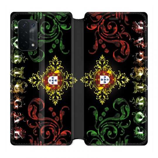 Housse cuir portefeuille Pour Oppo A54 5G / A74 5G Portugal Arabesque