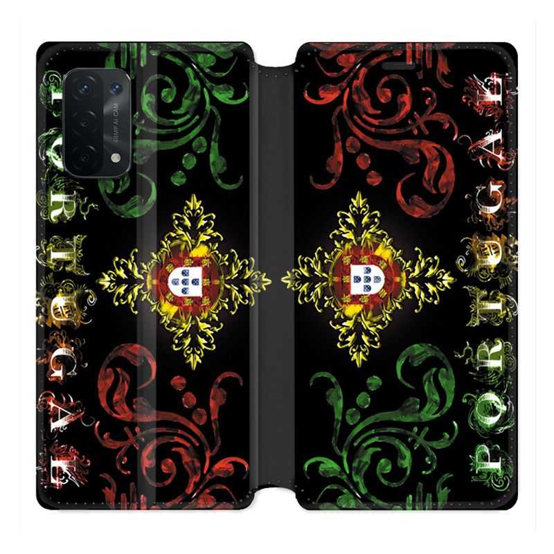 Housse cuir portefeuille Pour Oppo A54 5G / A74 5G Portugal Arabesque