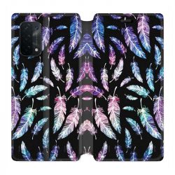 Housse cuir portefeuille Pour Oppo A54 5G / A74 5G Psychedelic Plume
