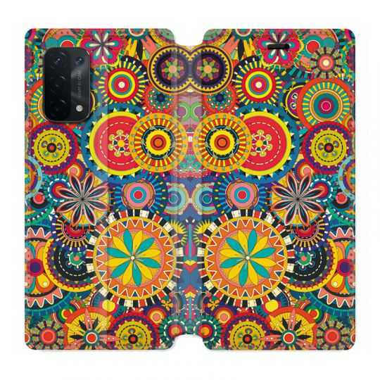 Housse cuir portefeuille Pour Oppo A54 5G / A74 5G Psychedelic Roue