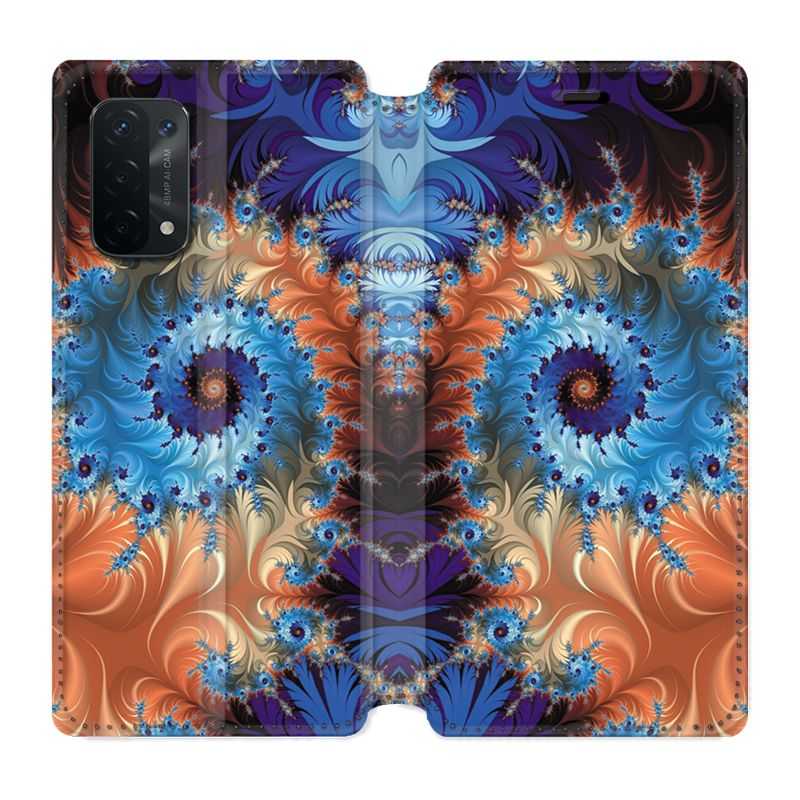 Housse cuir portefeuille Pour Oppo A54 5G / A74 5G Psychedelic Spirale