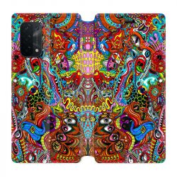 Housse cuir portefeuille Pour Oppo A54 5G / A74 5G Psychedelic Yeux