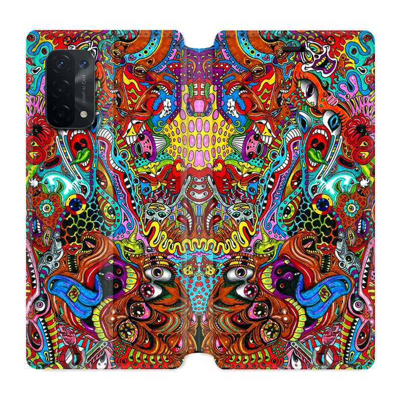 Housse cuir portefeuille Pour Oppo A54 5G / A74 5G Psychedelic Yeux