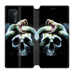 Housse cuir portefeuille Pour Oppo A54 5G / A74 5G serpent Crane