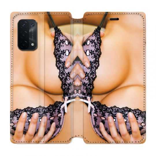 Housse cuir portefeuille Pour Oppo A54 5G / A74 5G Sexy Boobs