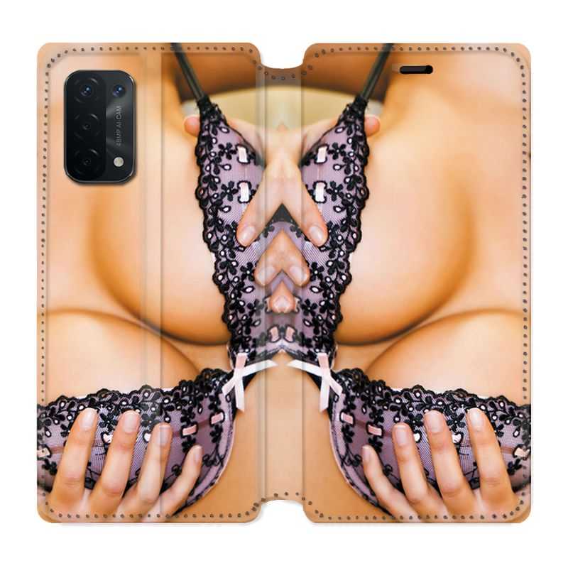Housse cuir portefeuille Pour Oppo A54 5G / A74 5G Sexy Boobs