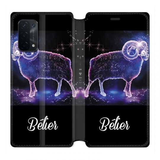 Housse cuir portefeuille Pour Oppo A54 5G / A74 5G Signe Zodiaque 2 Bélier