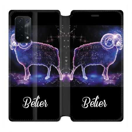 Housse cuir portefeuille Pour Oppo A54 5G / A74 5G Signe Zodiaque 2 Bélier
