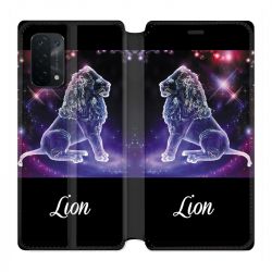 Housse cuir portefeuille Pour Oppo A54 5G / A74 5G Signe Zodiaque 2 Lion