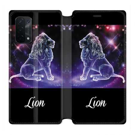Housse cuir portefeuille Pour Oppo A54 5G / A74 5G Signe Zodiaque 2 Lion