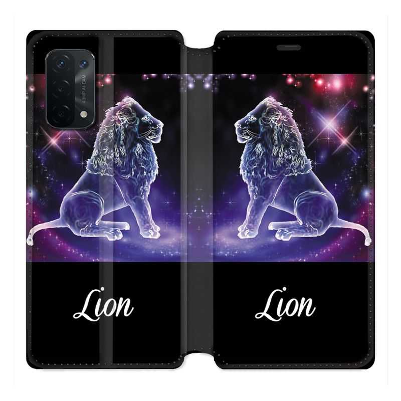 Housse cuir portefeuille Pour Oppo A54 5G / A74 5G Signe Zodiaque 2 Lion